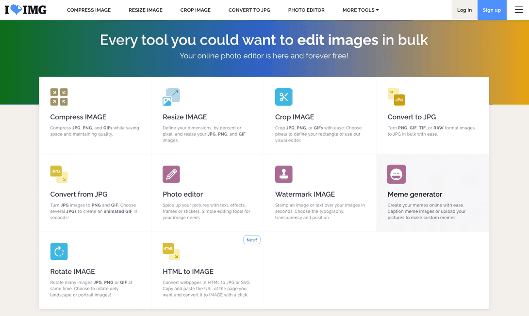 best image format for web pages
