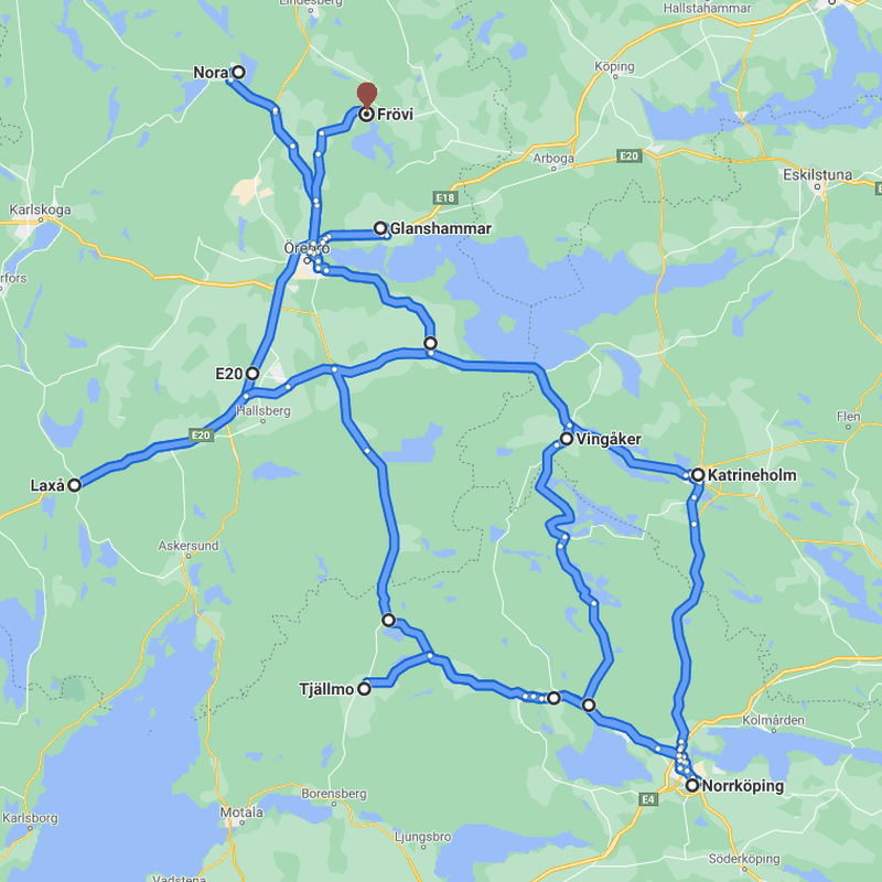 Karta av lastbilens turer