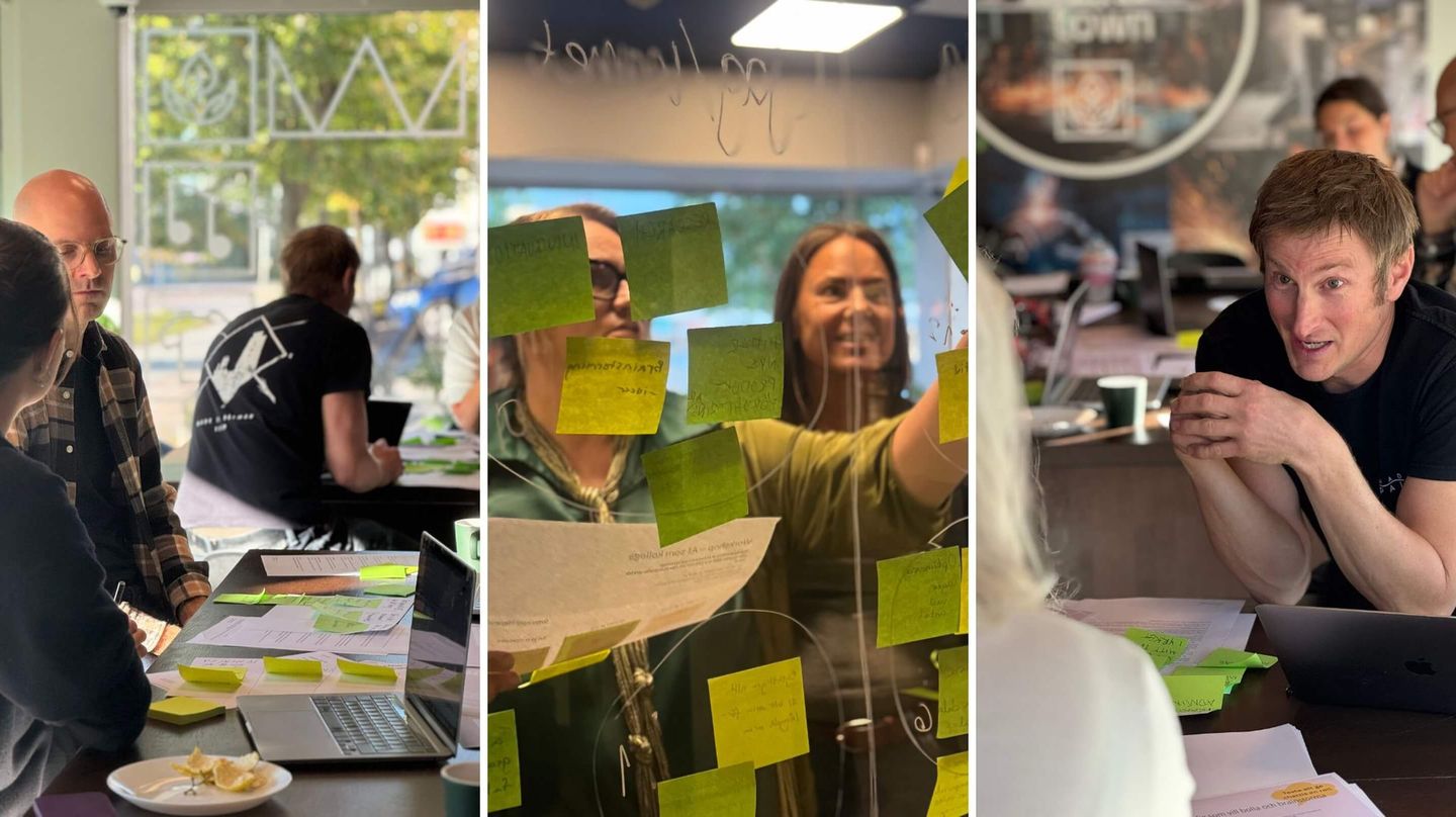 Människor som deltar i en AI workshop