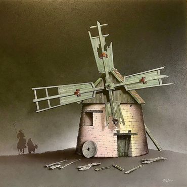 Målning på Don Quijote väderkvarn