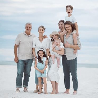 Familj på stranden