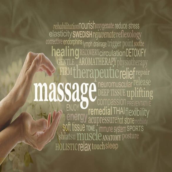 Ord förknippade med massage, till exempel sömn, avkoppling och avstressande
