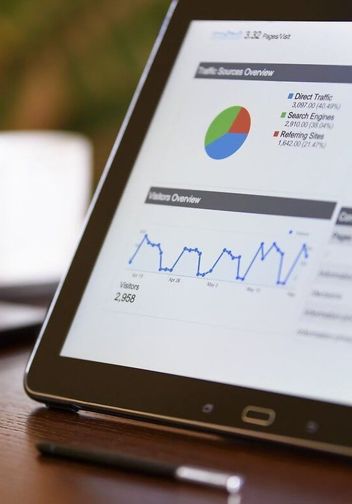 Google Analytics grafer på en datorskärm