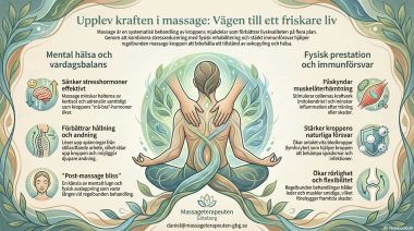 Bilden förklarar hur massage kan hjälpa dig till ett friskare liv.