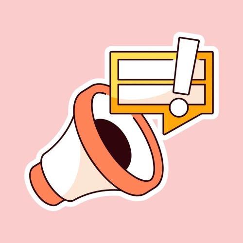 Megafon som ropar ut en nyhet