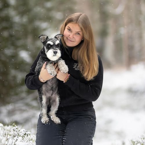 Wilma, hundfrisör och Dino