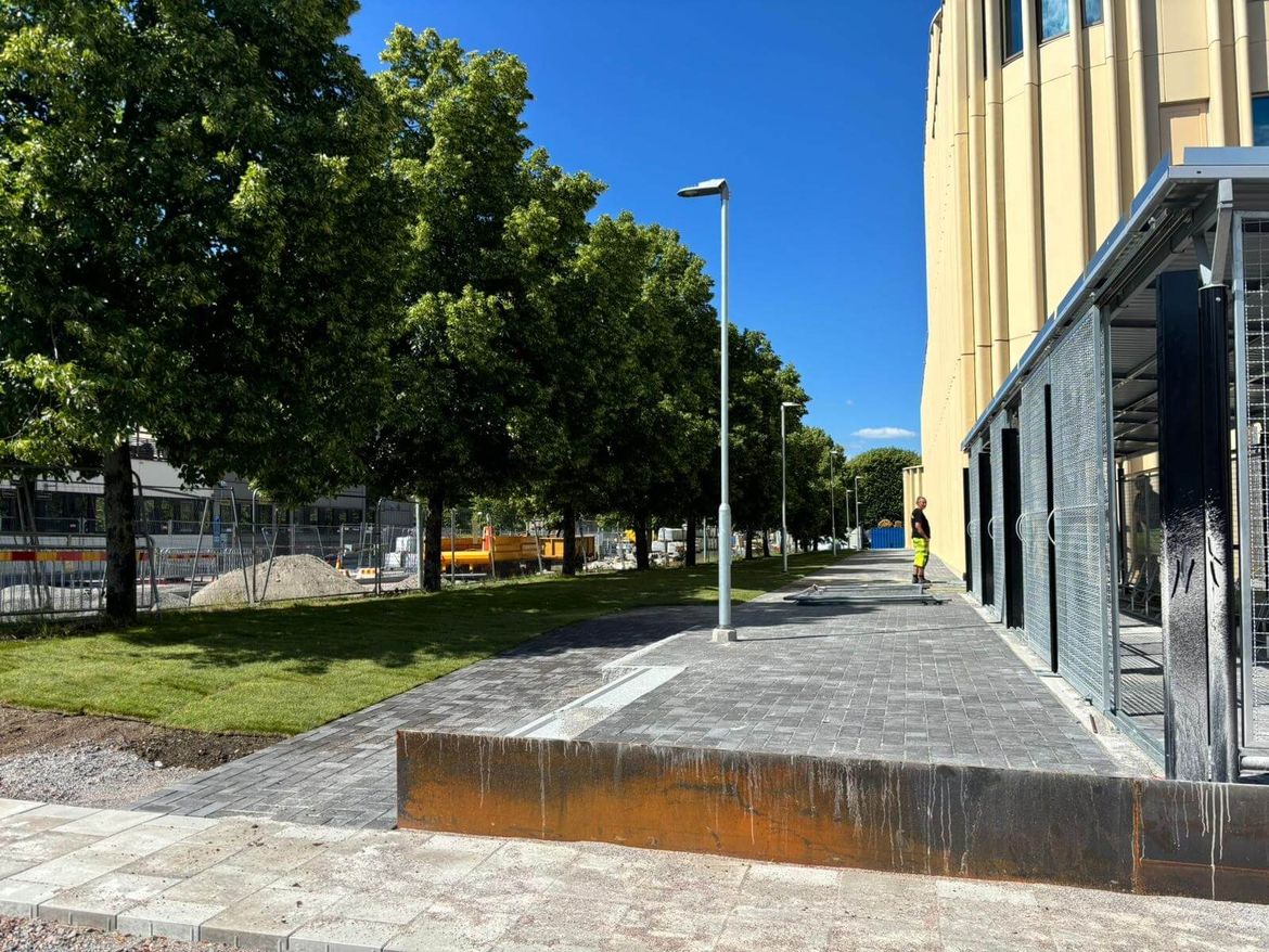 Stenarbete vid nya Tingsrätten i Norrköping