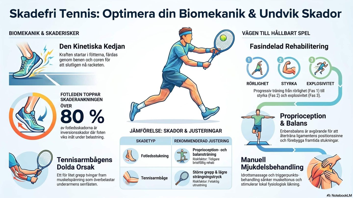 Bilden visar vanliga skador och hur man undviker dom med rätt träning