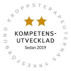 Certifikat för kompetensutveckling inom medicinsk massage och manuell terapi.