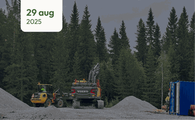 Image of a tractor and excavator with the event date