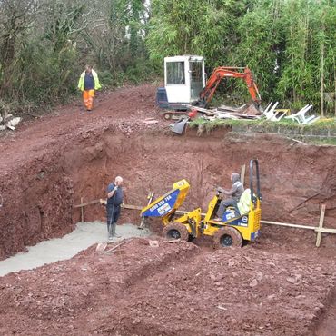 Digging down to create foundations for our new beach house