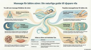Bilden förklarar hur massage kan hjälpa vid sömnproblem.