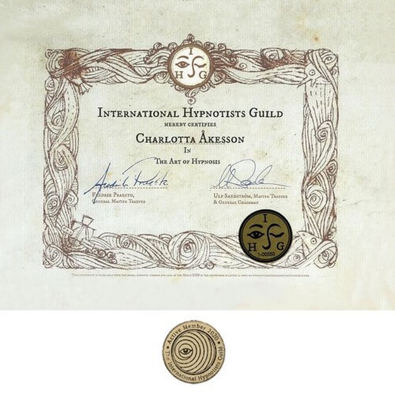 Certifierad hypnotistör – International Hypnotists Guild (2021)