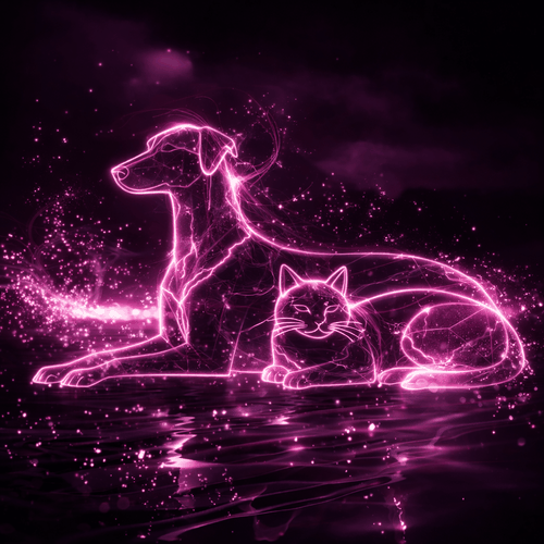 Katt och hund i harmoni