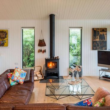 View towards wood-burning stove