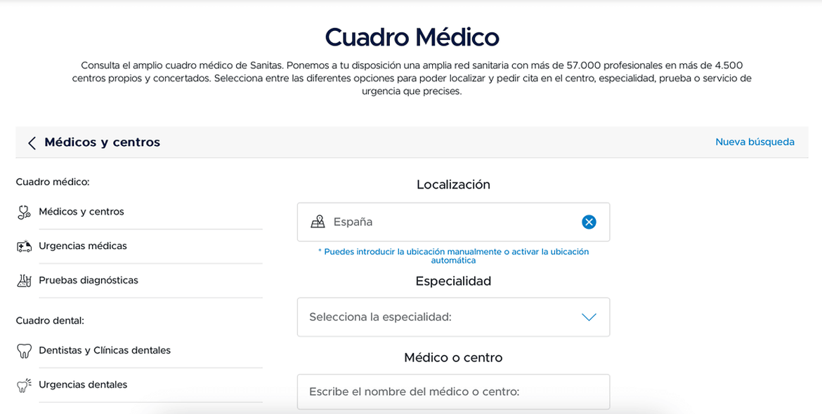 Screenshot of how to find a doctor