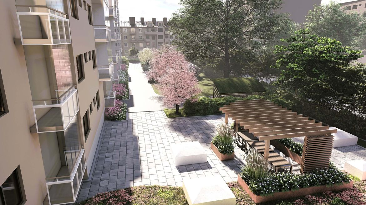 Rendering pergola