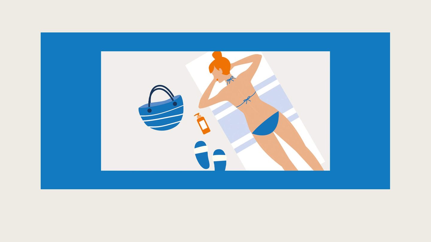 Woman laying on the beach