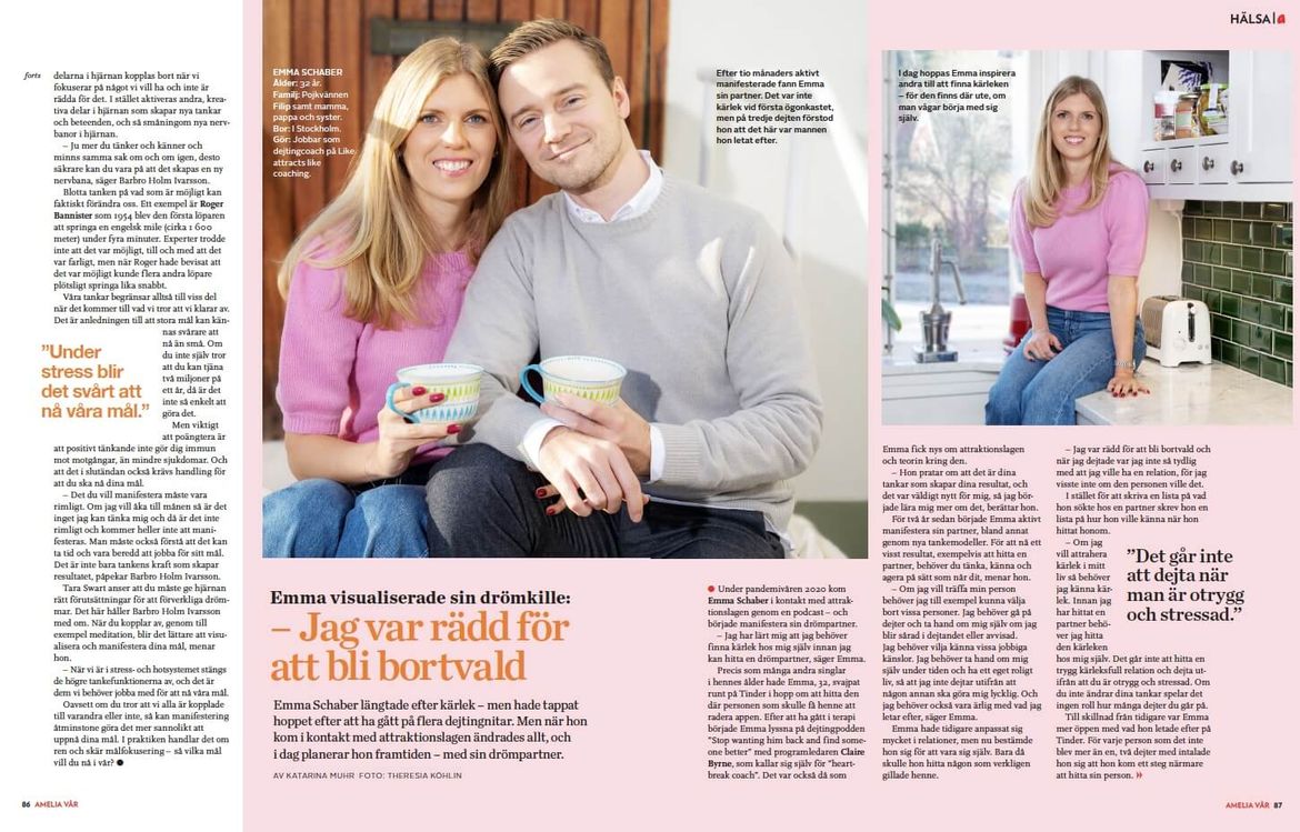 Artikel om Barbro  i magasinet Amelia