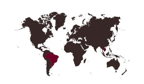 Karta Brasilien och Vietnam