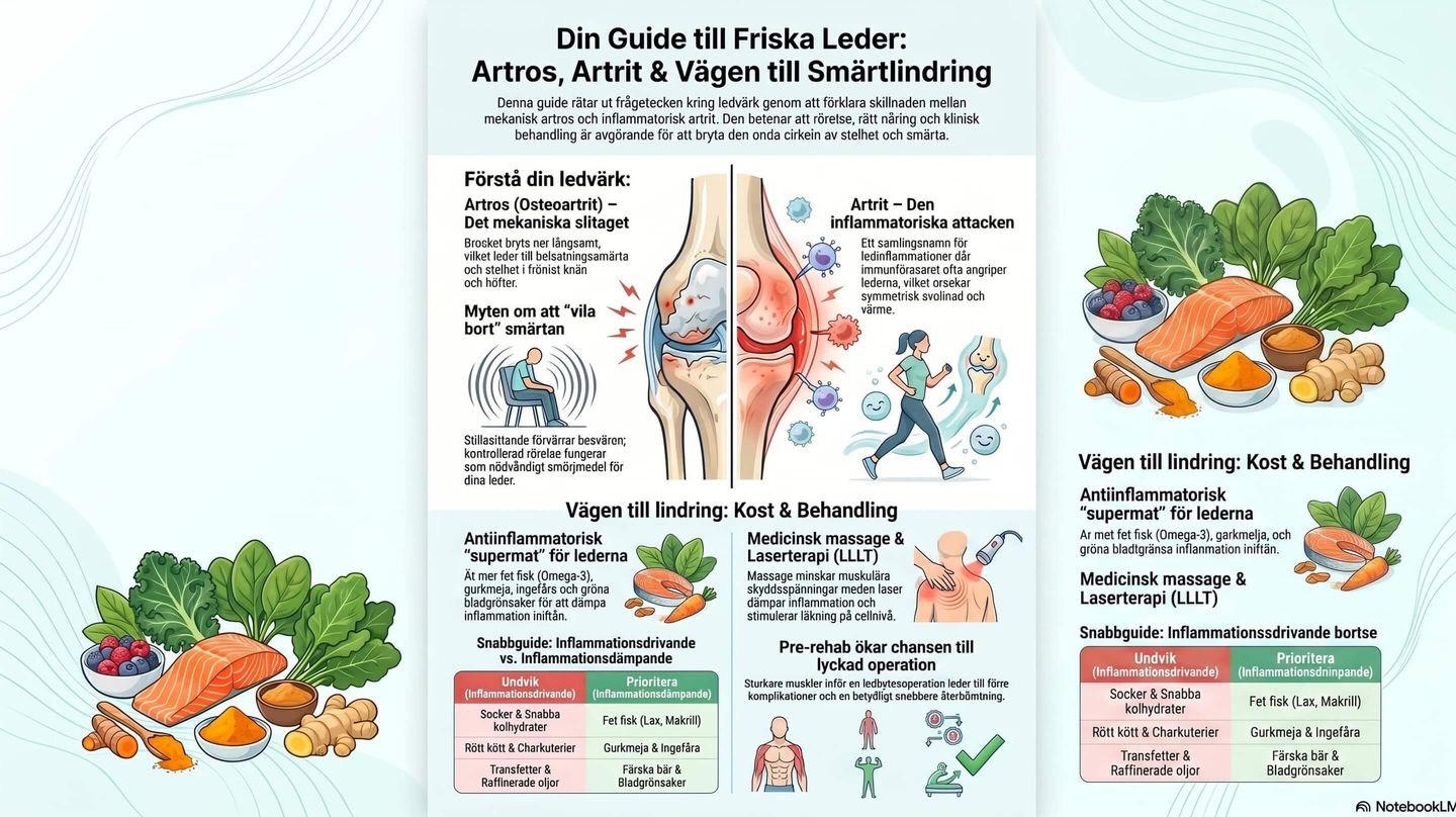 Bilden visar hur man kan behandla artros och artrit naturligt
