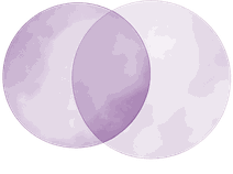 Mjuka överlappande cirklar i lavendel och violetta toner.
