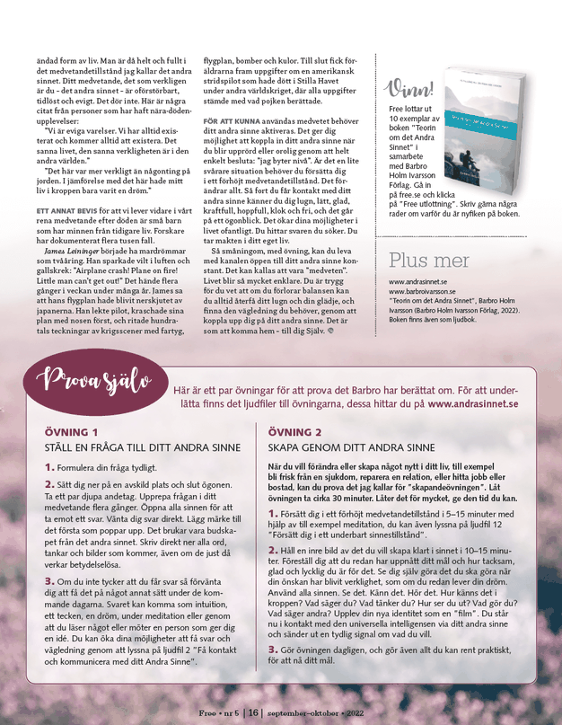Artikel i tidningen Free, 5 september 2022