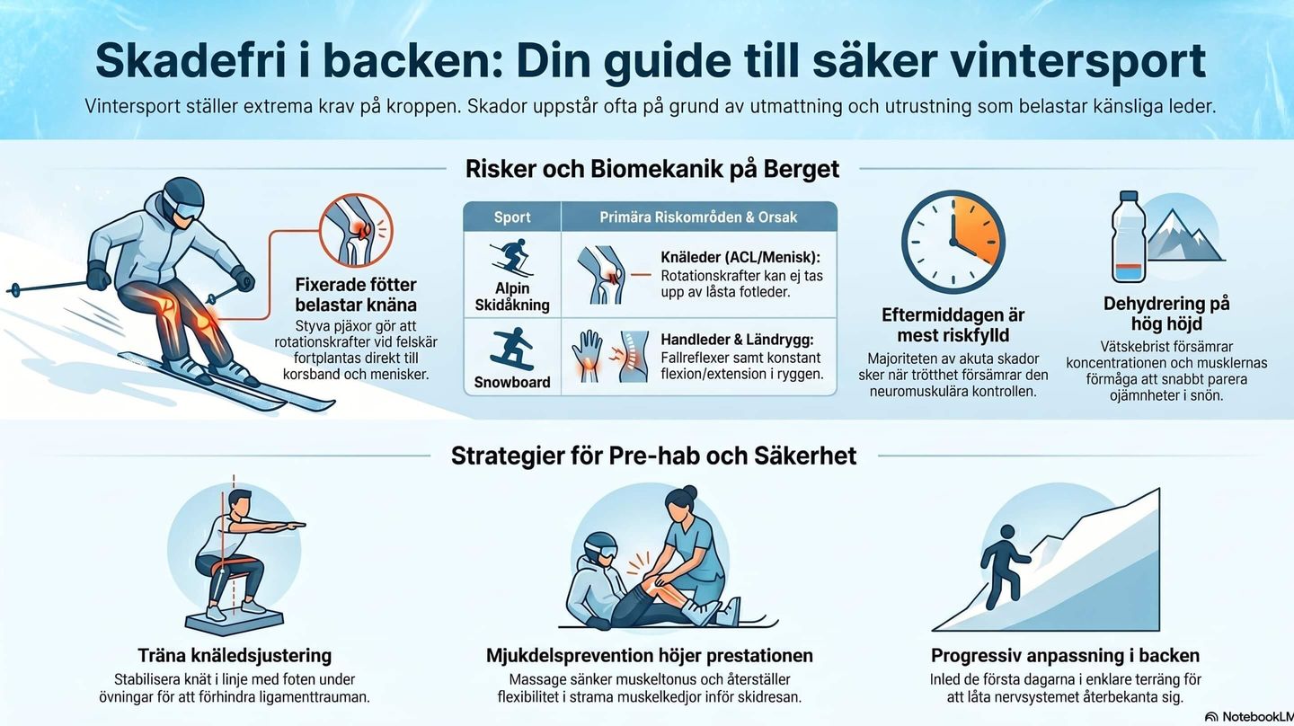 Bilden visar vintersport, skidåkning och preventiv rehab
