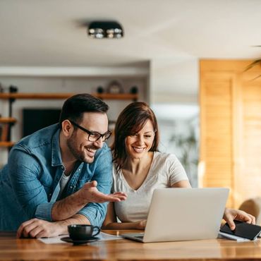 Couple with a laptop