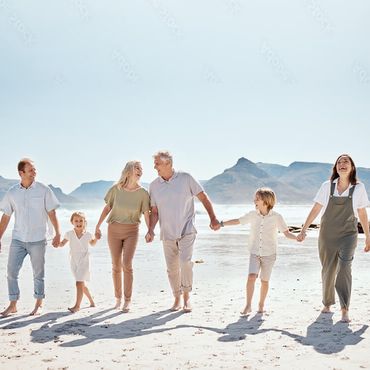 Familie am Strand