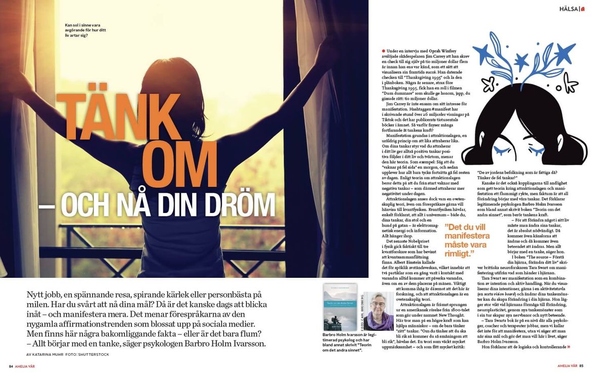 Artikel om Barbro  i magasinet Amelia